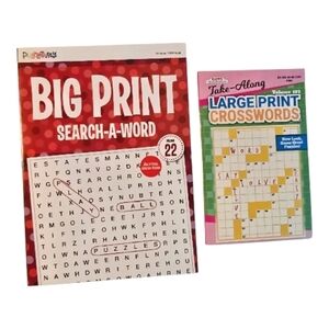 Big Print Search-A-Word and Large Print Crossword Puzzle Books